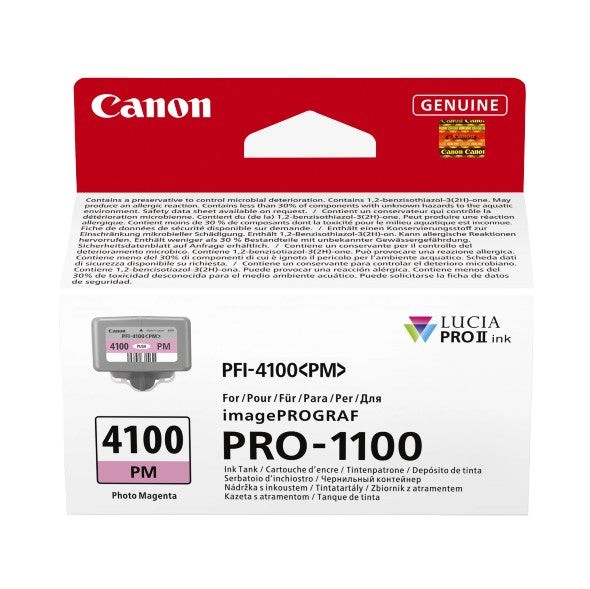 Canon Cartuccia Photo Magenta PM PFI-4100 per Canon Pro-1100 Canon Cartuccia Photo Magenta PM PFI-4100 per Canon Pro-1100